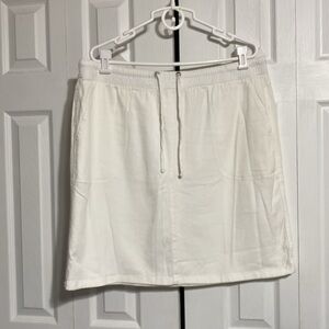 Nic & Zoe cotton blend off white lightweight denim style skirt size 16